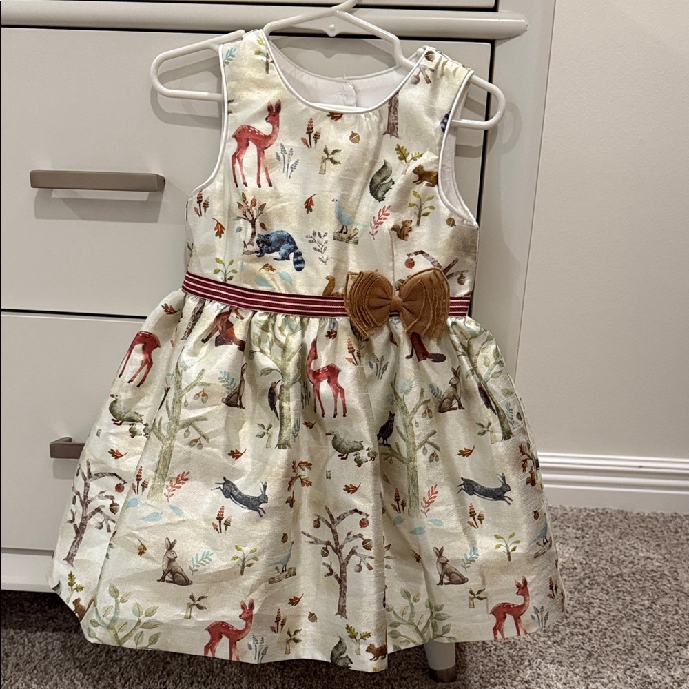 Pastourelle By Pippa & Julie Girls 24mo Woodland Print Dress -NWOT